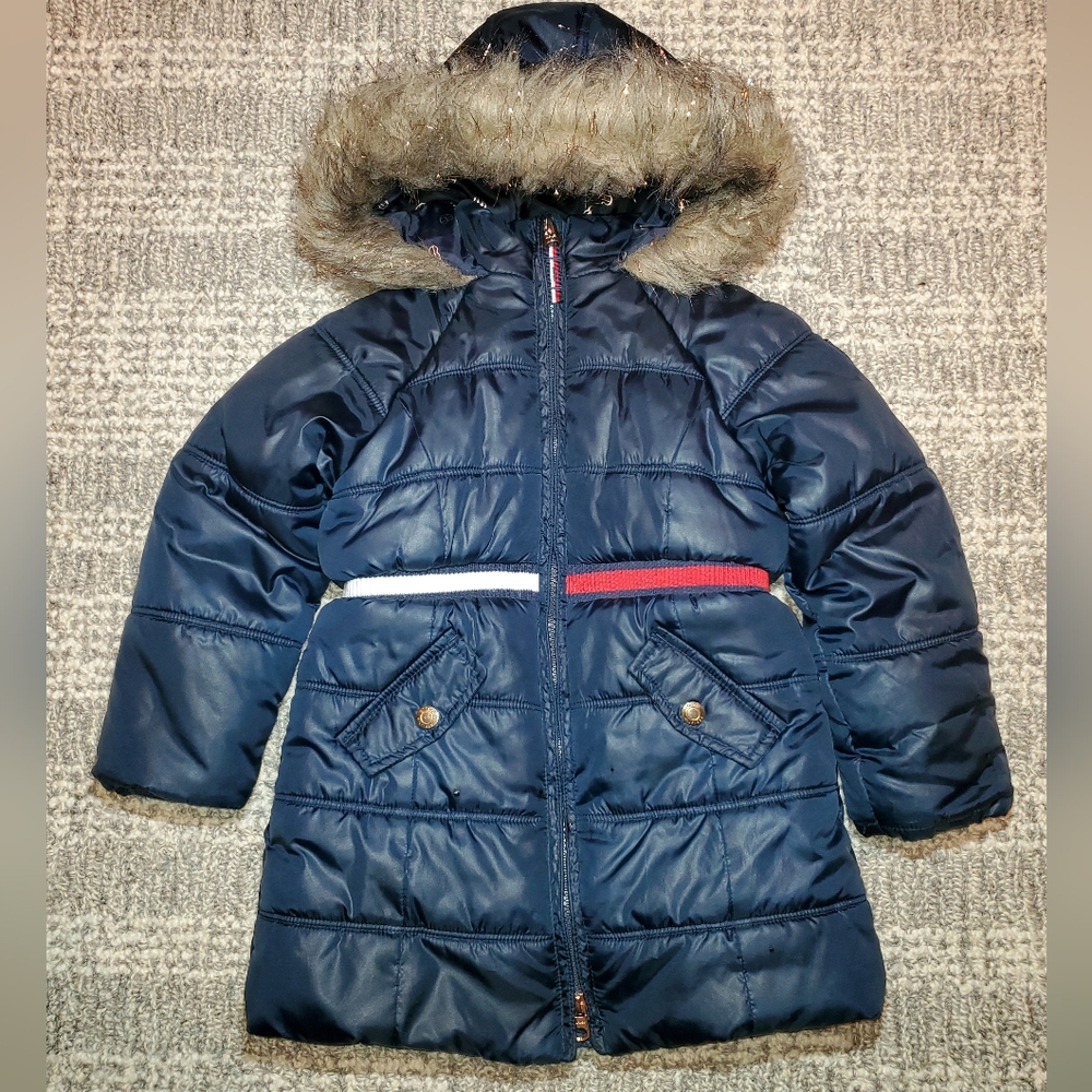 Tommy Hilfiger Toddler Girl Longline Faux Fur-Trim Puffer Jacket - Picture 2 of 9